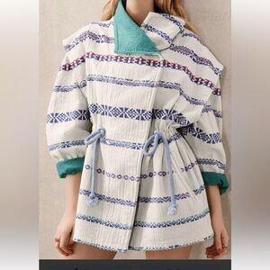 Isabel Marant Teal and Cream Patterned Jacket